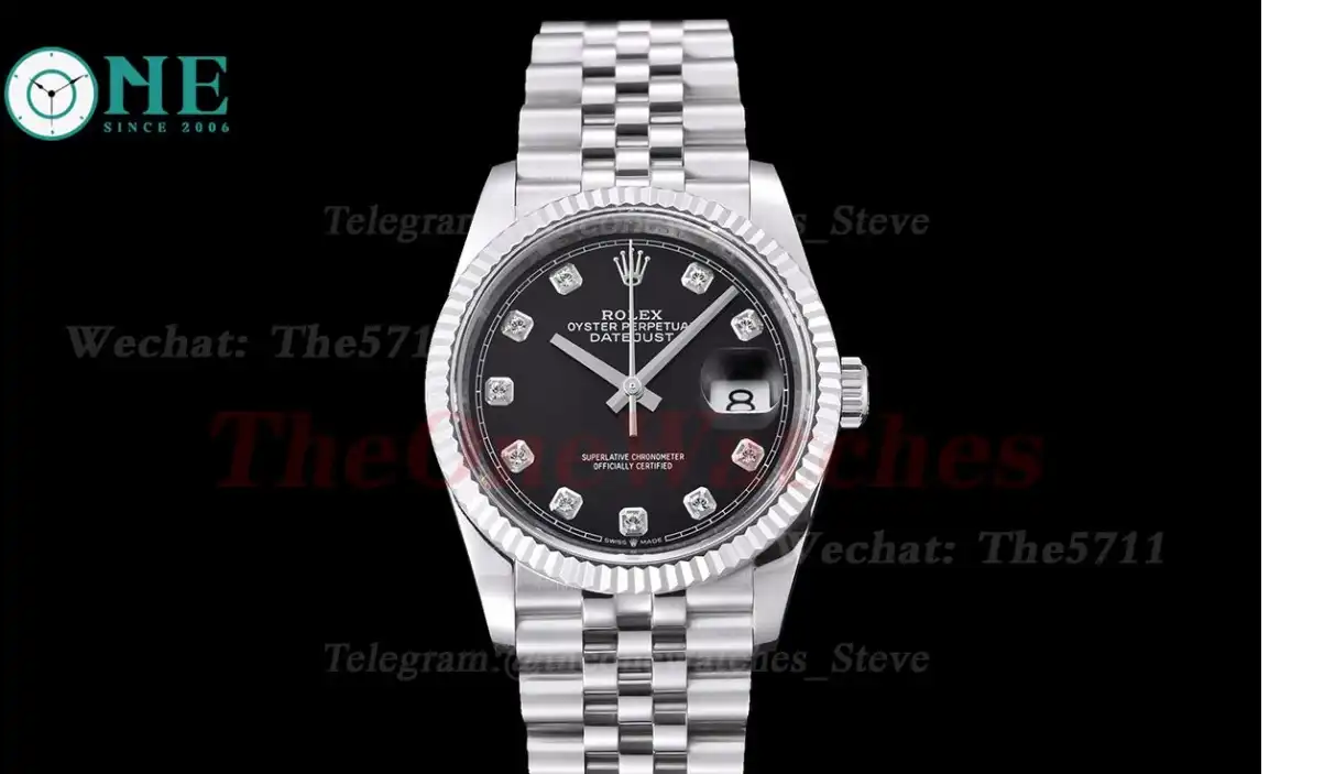 Datejust 126234 36mm Jubilee 904L SS SS Black Dia GMF VR3235