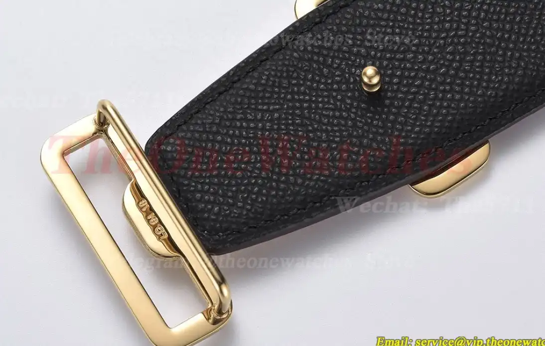 YG Hermes SS Buckle on Brown Black Leather Belt 3.8cm