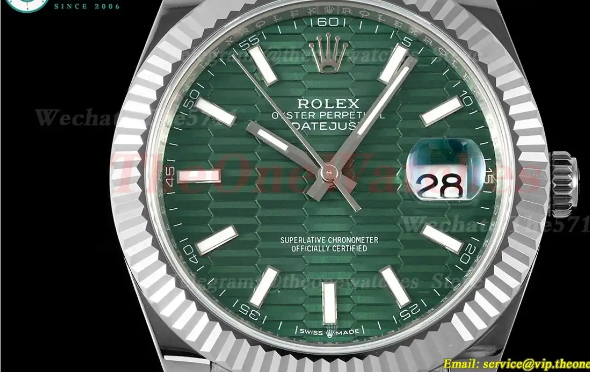 Datejust 126334 41mm Jub SS SS Green Textured  Stk EWEF A3235