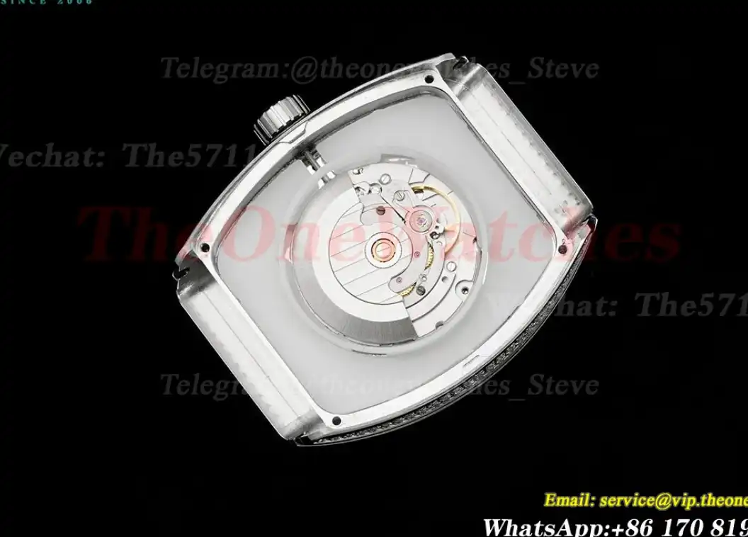 Vanguard Mens 44mm Full Diamond SS SS White ABF A2824