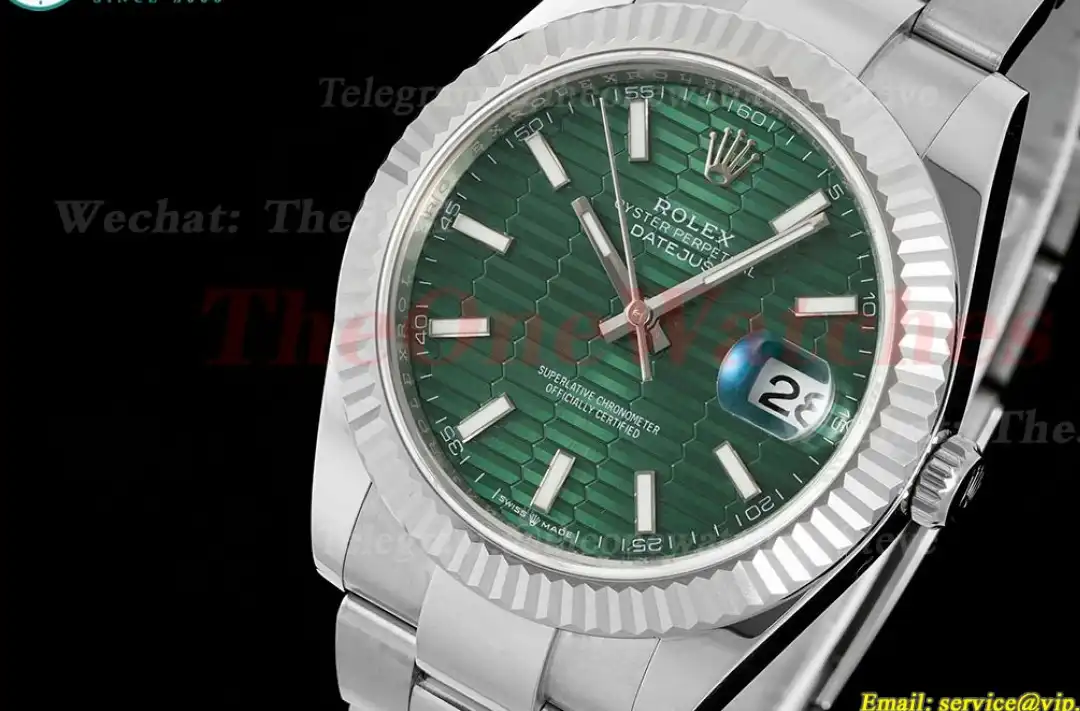 Datejust 126334 41mm SS SS Green Textured Dial EWEF A3235