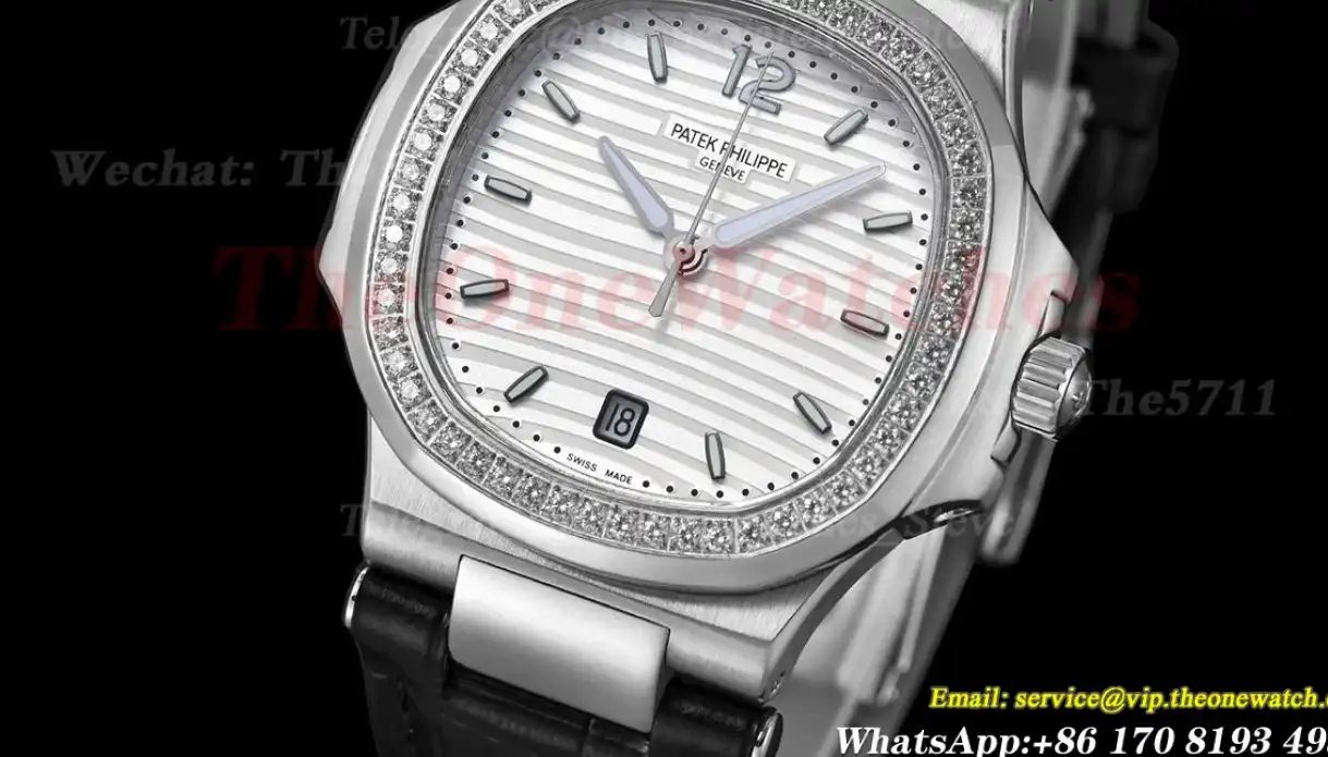 Nautilus 40mm Diamond SS LE White Textured Dial GDF MY8215