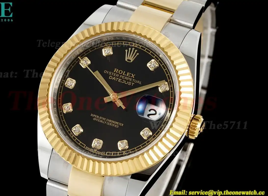 Datejust 126333 41mm Oys YG SS Black Dia EWEF A3235