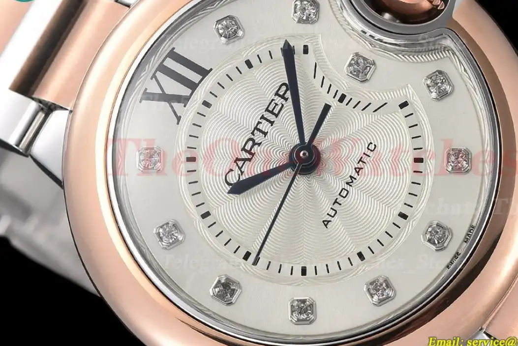 Ballon Bleu De Cartier 33mm RG SS Silver Dia GDF NH05