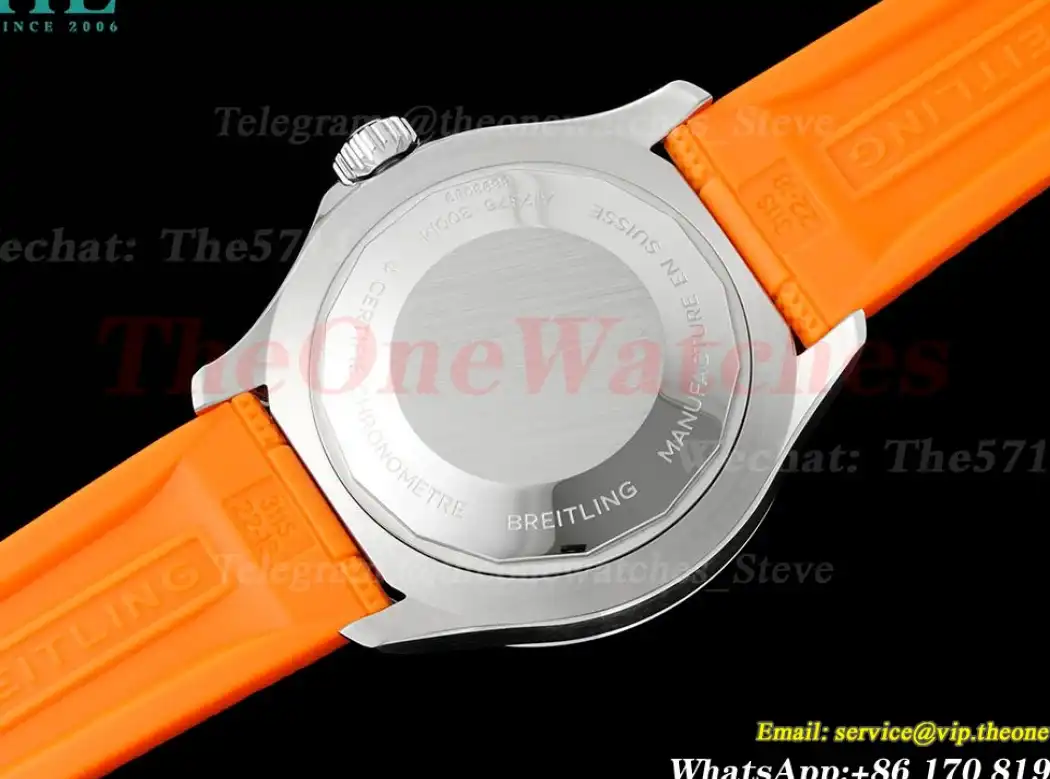 Superocean 42mm SS RU Colorful Dial on Orange Rubber Strap TF A2824