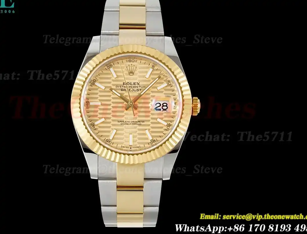 Datejust 126333 41mm Oys YG SS Gold Textured Stk EWEF A3235