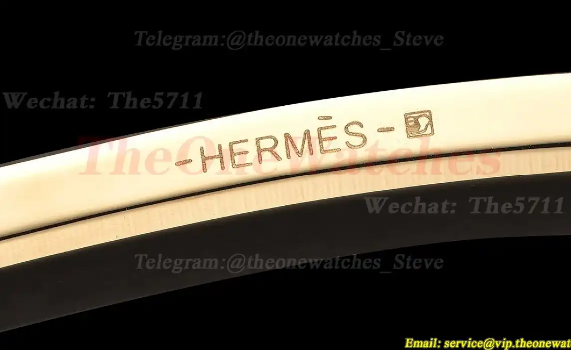 Yellow Gold Hermes SS Buckle on milky Leather Belt 3.8cm