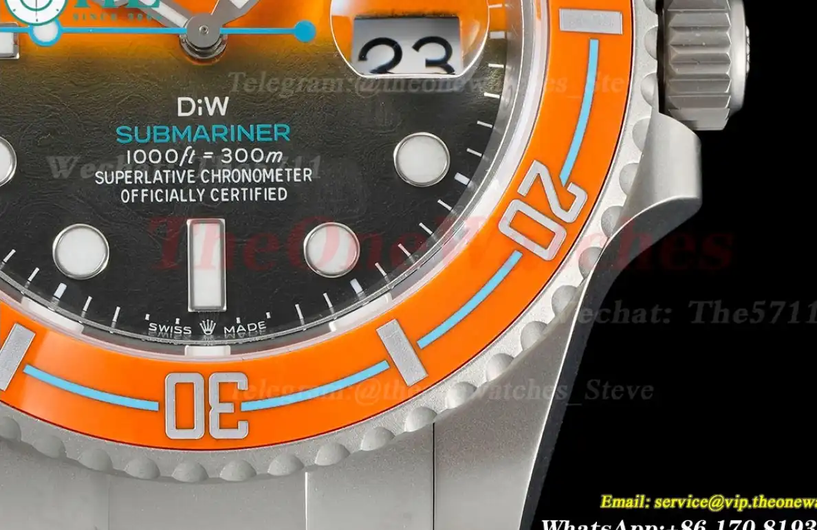 Submariner DIW 40mm 904L SS SS Orange Blk Dial VSF VS3135