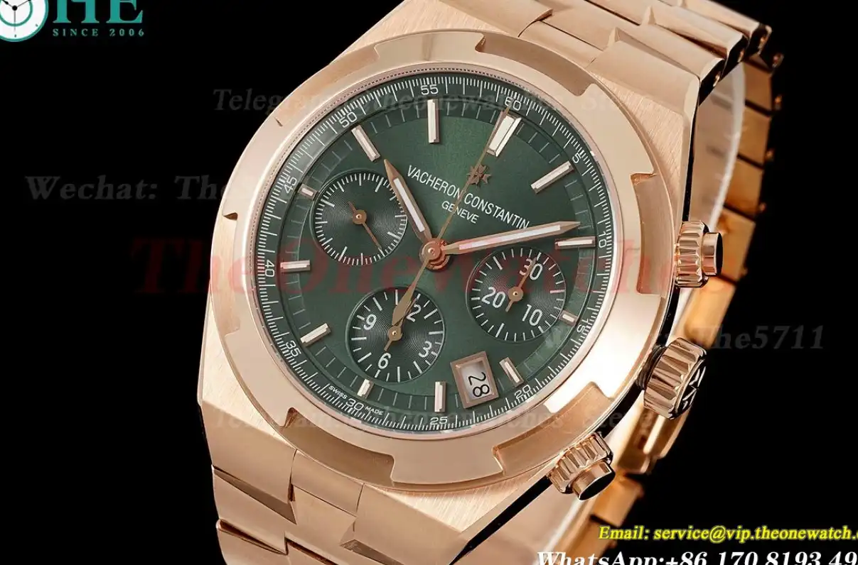 Overseas 5520V 41mm RG RG Green Dial 8F A7750 Mod