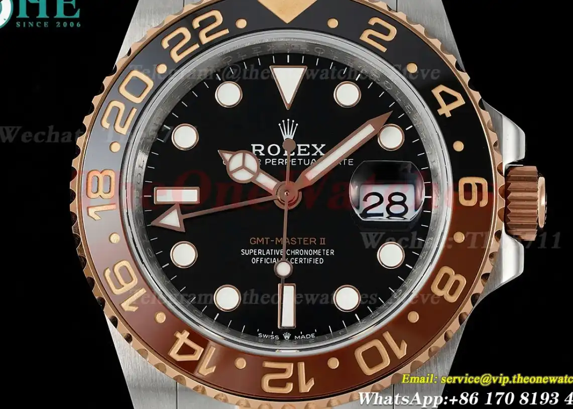 GMT Master II 126711 CHNR Rootbeer Oys 40mm RG SS Black Dial QF VR3285