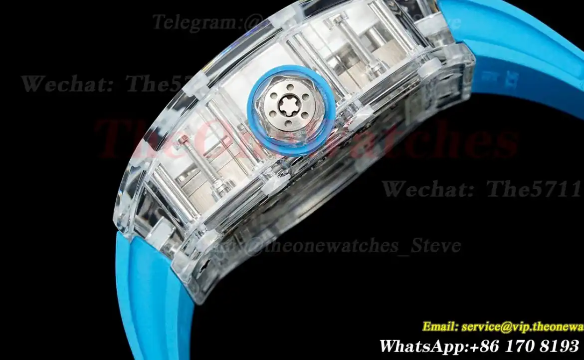 RM56-01 44mm Skeleton Dial on Blue Rubber Strap RMF Tourb