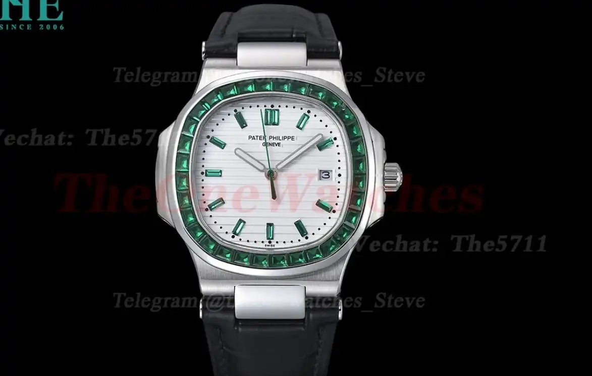 Nautilus Diamond 40mm SS LE Green Dia White Dial GDF MY8215