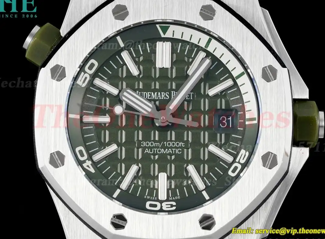 Royal Oak Offshore Diver 15710 42mm SS RU Green IPF SA3120 Super Clone