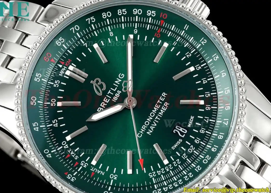 Navitimer 1 41mm Date SS SS Green Dial TF A2824