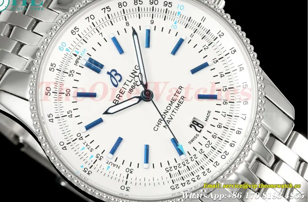 Navitimer 1 41mm Date SS SS White Dial TF A2824