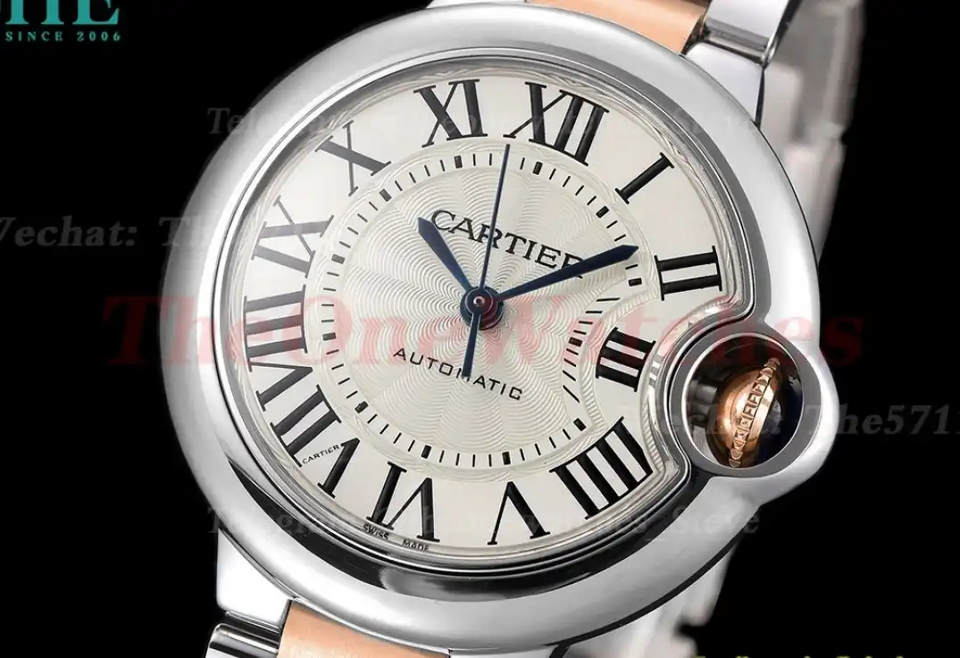 Ballon Bleu De Cartier 33mm RG SS Silver Rmn GDF NH05