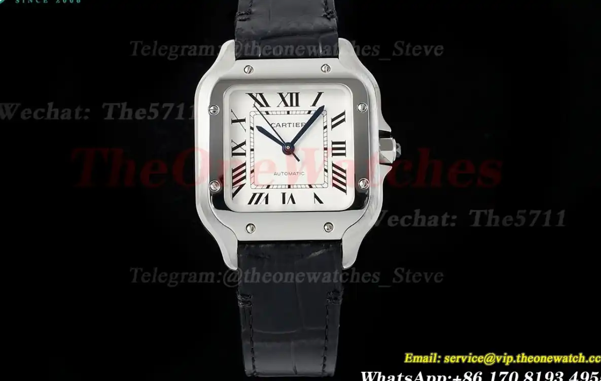 Santos De Cartier 35mm Black SS LE White Dial AF MY9015