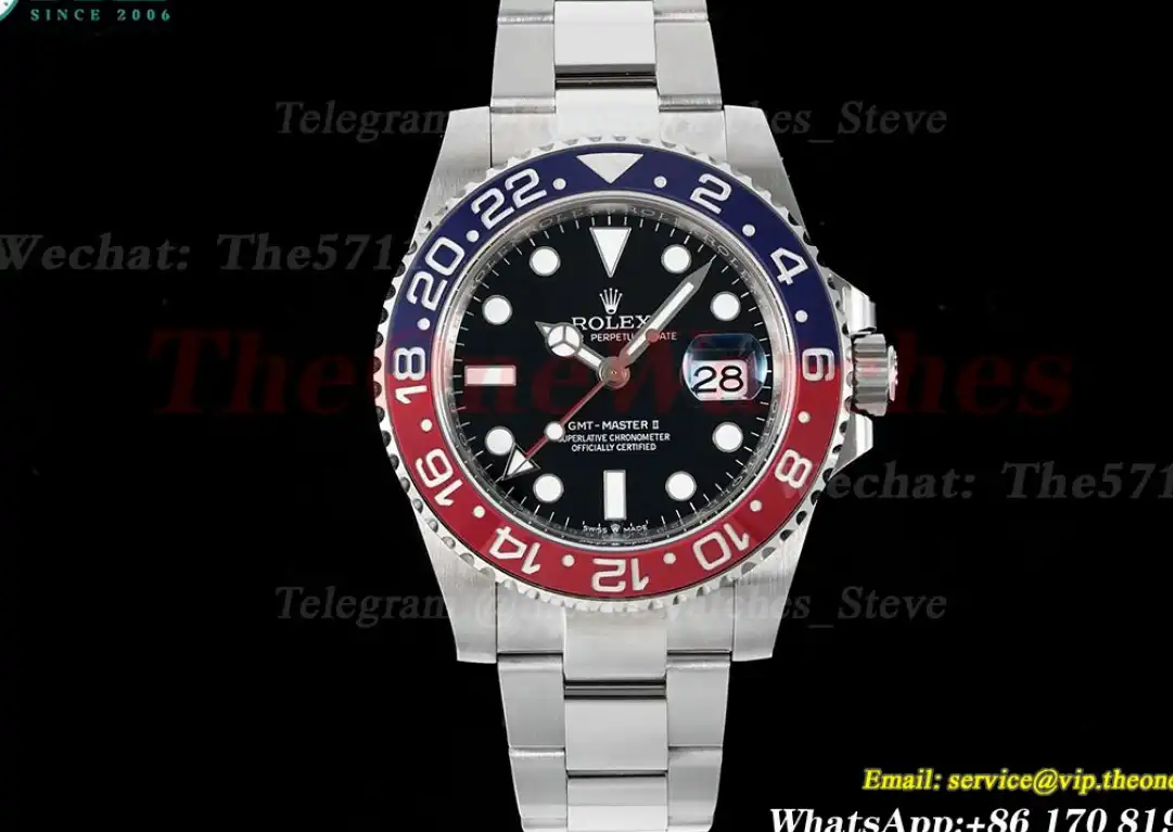 GMT Master II 126710 Pepsi Oys 40mm SS SS Black Dial EWEF VR3285