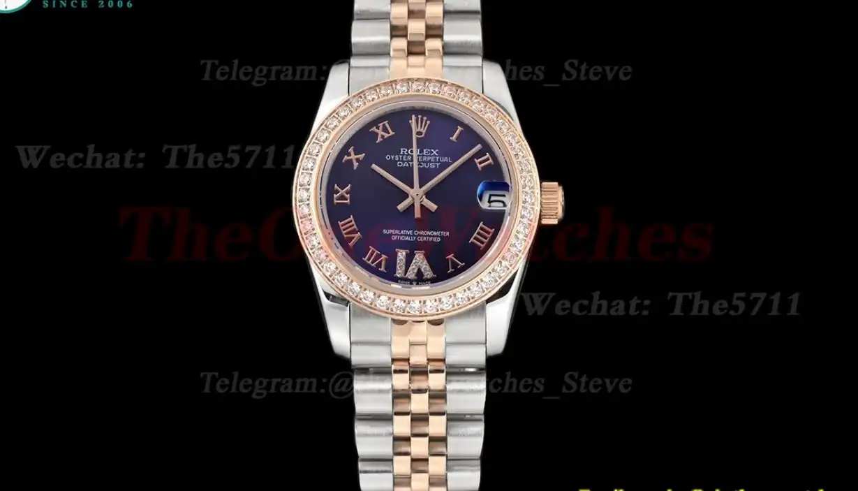 Datejust 28mm Dia RG SS Purple Rmn GDF MY8215