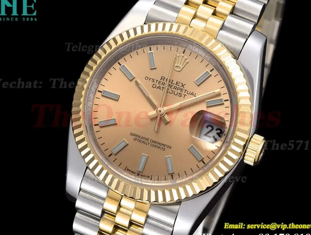 Datejust 126233 36mm Jub SS YG Rose Gold Dial Stk GDF MY8215