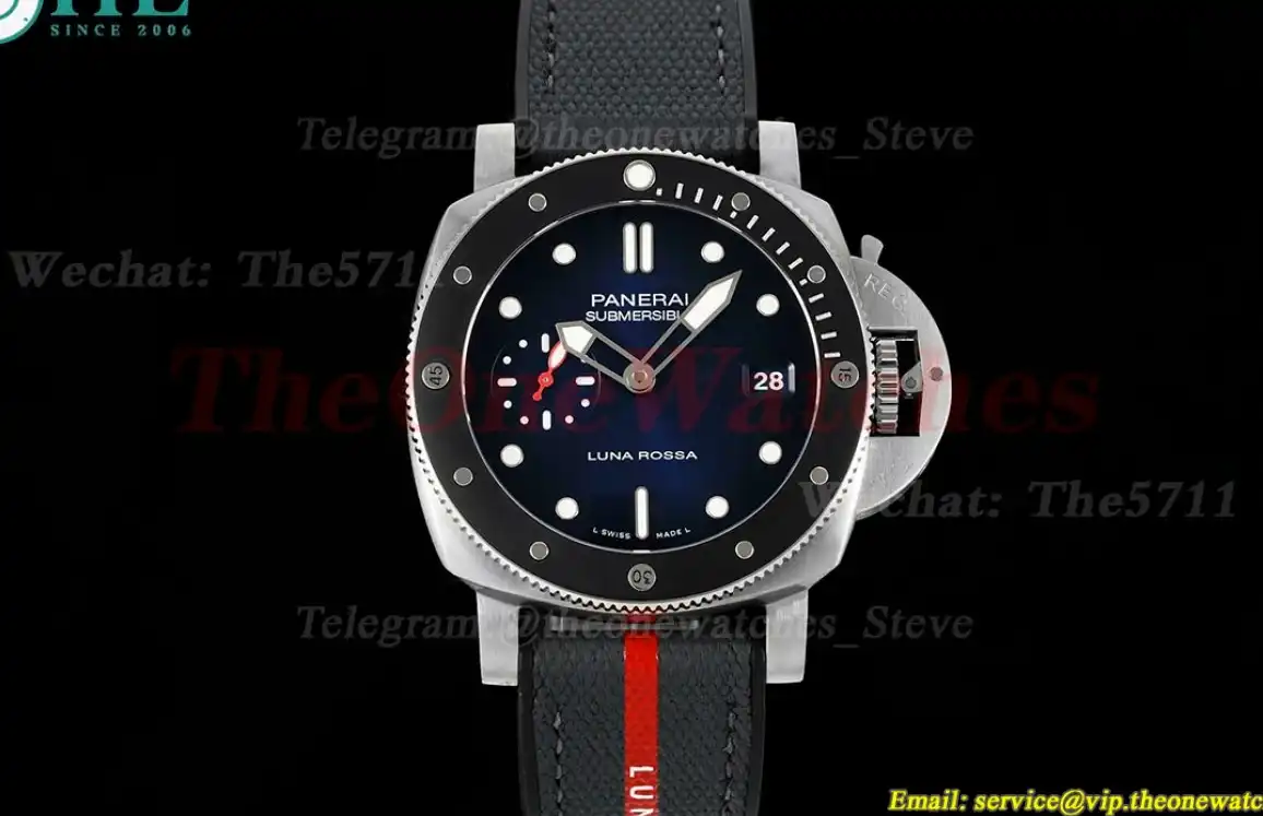 Submersible PAM1565 Luna Rossa 42mm SS RU Blue Dial VSF P900