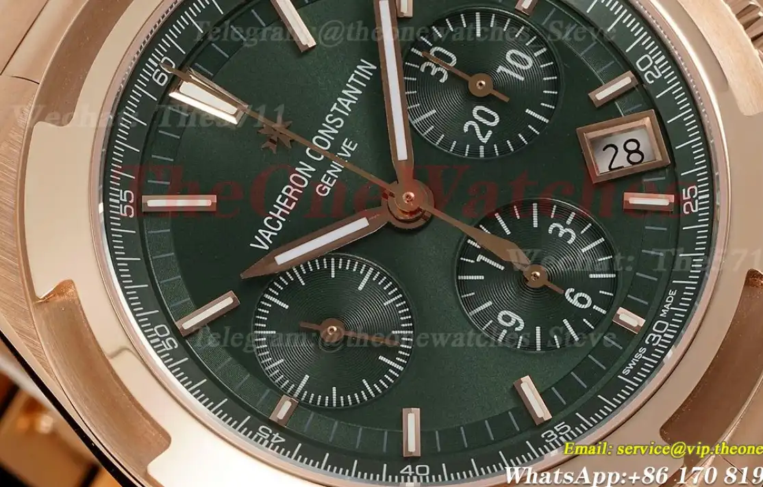 Overseas 5520V 41mm RG RG Green Dial 8F A7750 Mod