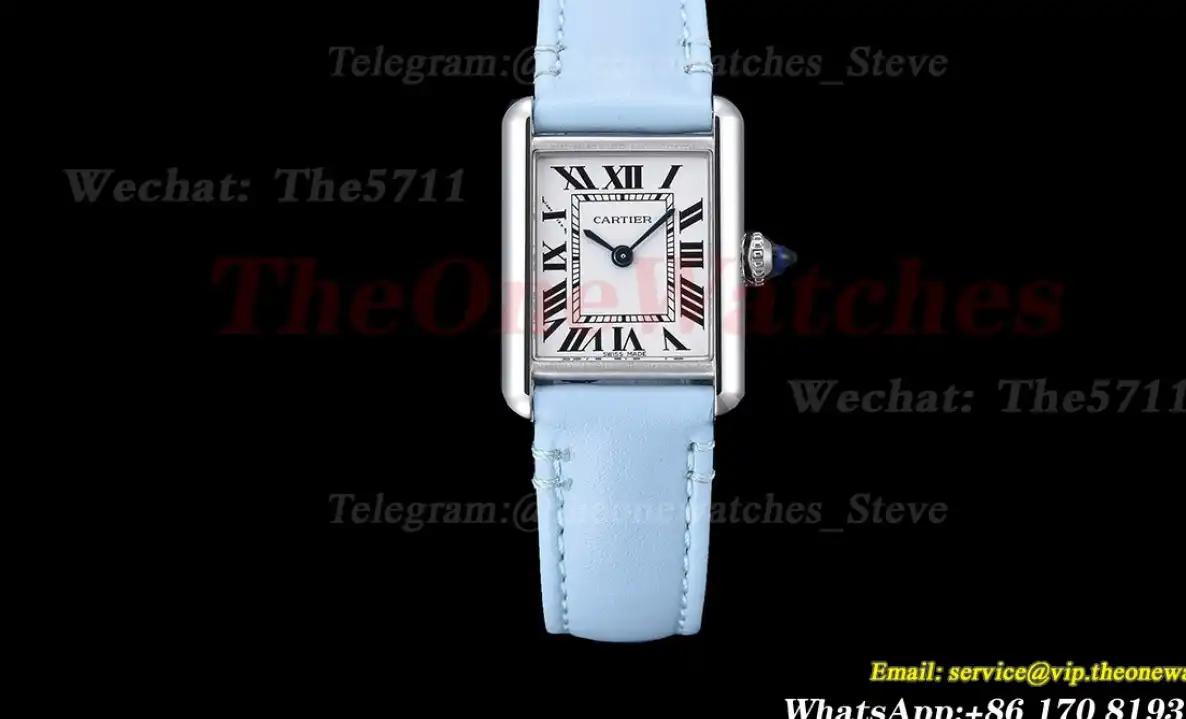 Tank Must Small SS LE White dial On Blue Leather Strap K11F Quartz