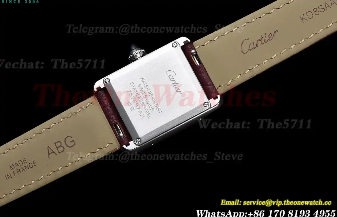 Tank Must Small Diamond Bezel On Leather Strap K11F Quartz