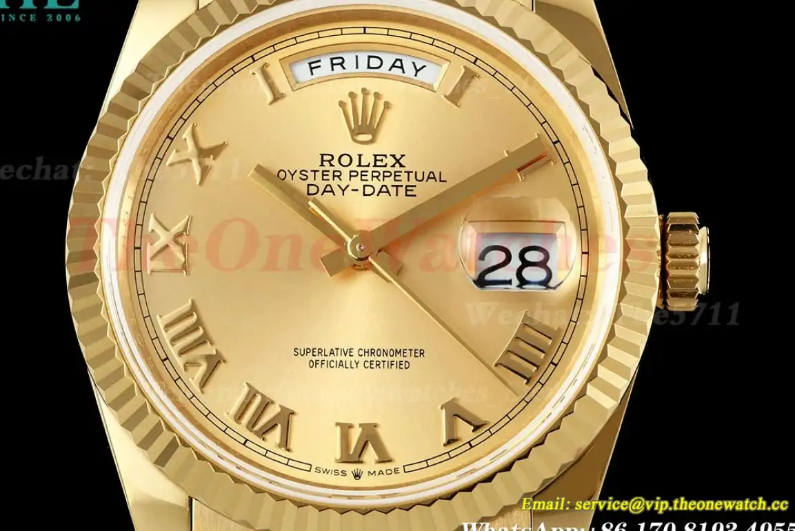 DayDate 128238 36mm YG YG Gold Rmn QF V3 VR3255(Gain Weight)