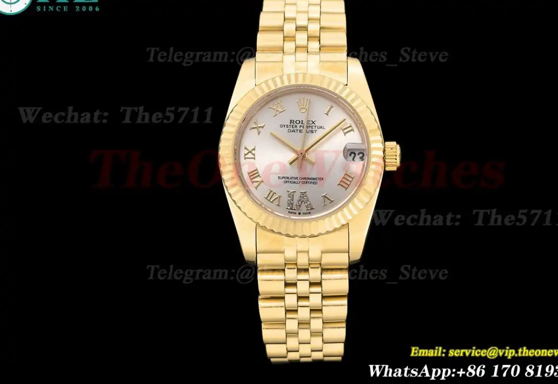 Datejust 28mm Jub YG YG Silver Rmn GDF MY8215