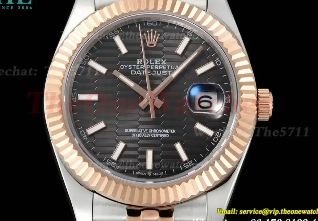 Datejust 126331 41mm Jub RG SS Grey Textured Stk GDF MY8215