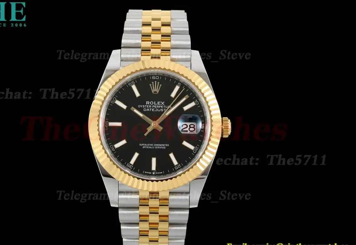 Datejust 126333 41mm Jub YG SS Black Stk EWEF A3235