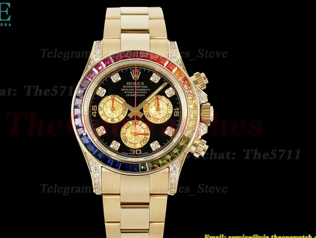 Daytona 116598 Rainbow 40mm YG YG Black Dia ZF SH4130