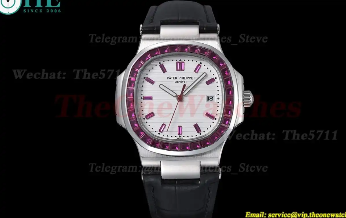 Nautilus Diamond 40mm SS LE Purple Dia White Dial GDF MY8215