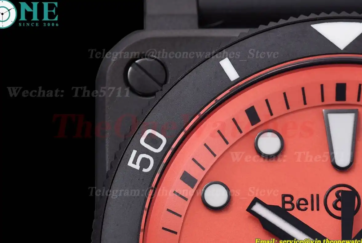 Bell & Rose Instruments BR03 42mm DLC RU Red Dial BRF A2824