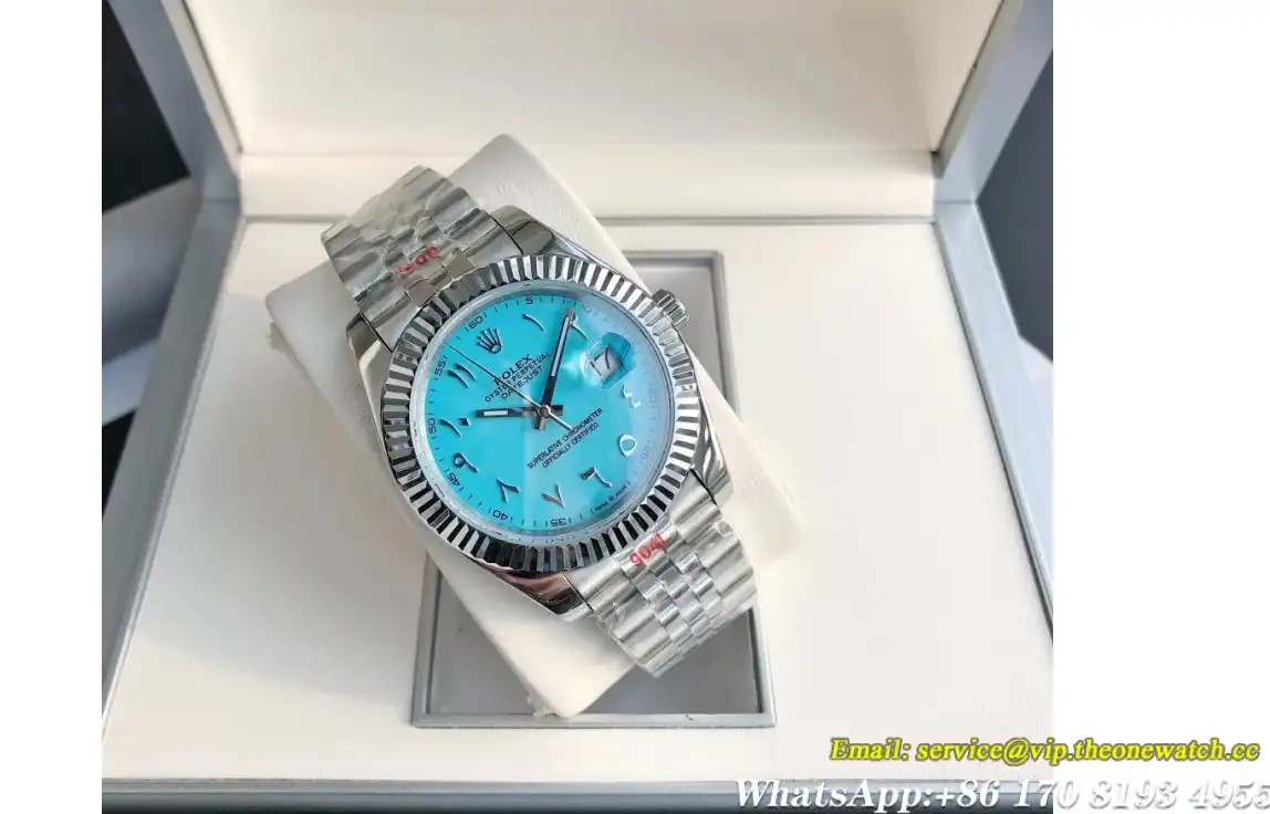 Datejust 126334 41mm Flt Jub SS SS Tiffany Blue Arab GDF MY8215