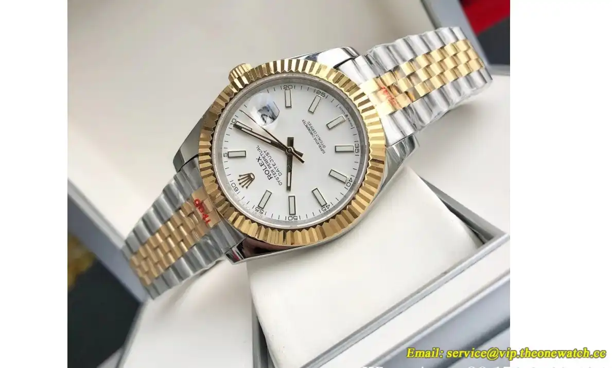 Datejust 126333 41mm Flt Jubilee YG SS White Stk GDF MY8215