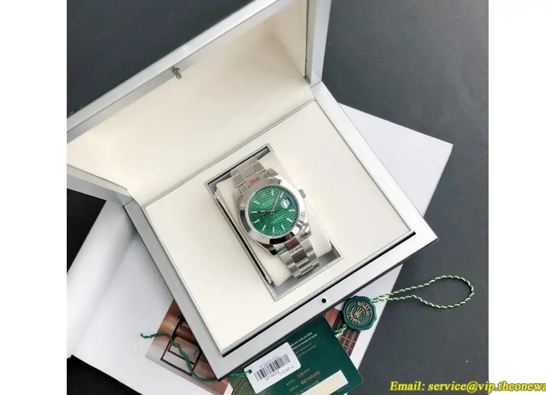 Datejust 126300 41mm Oyster SS SS Green Textured GDF MY8215