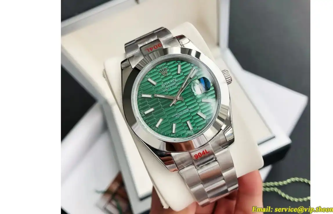 Datejust 126300 41mm Oyster SS SS Green Textured GDF MY8215