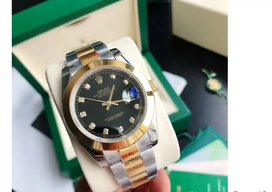 Datejust 126303 41mm Oyster YG SS Black Dia GDF MY8215