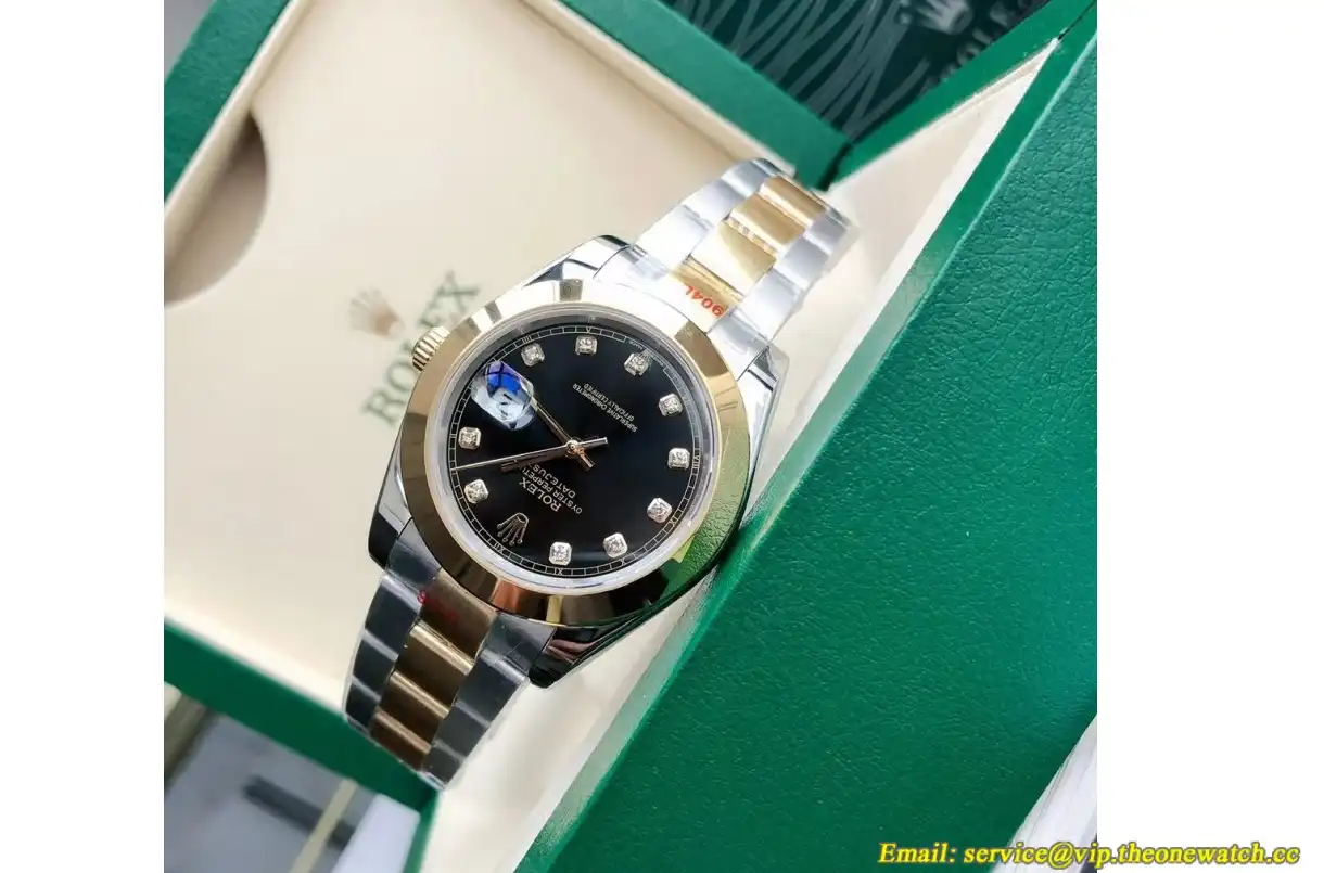 Datejust 126303 41mm Oyster YG SS Black Dia GDF MY8215