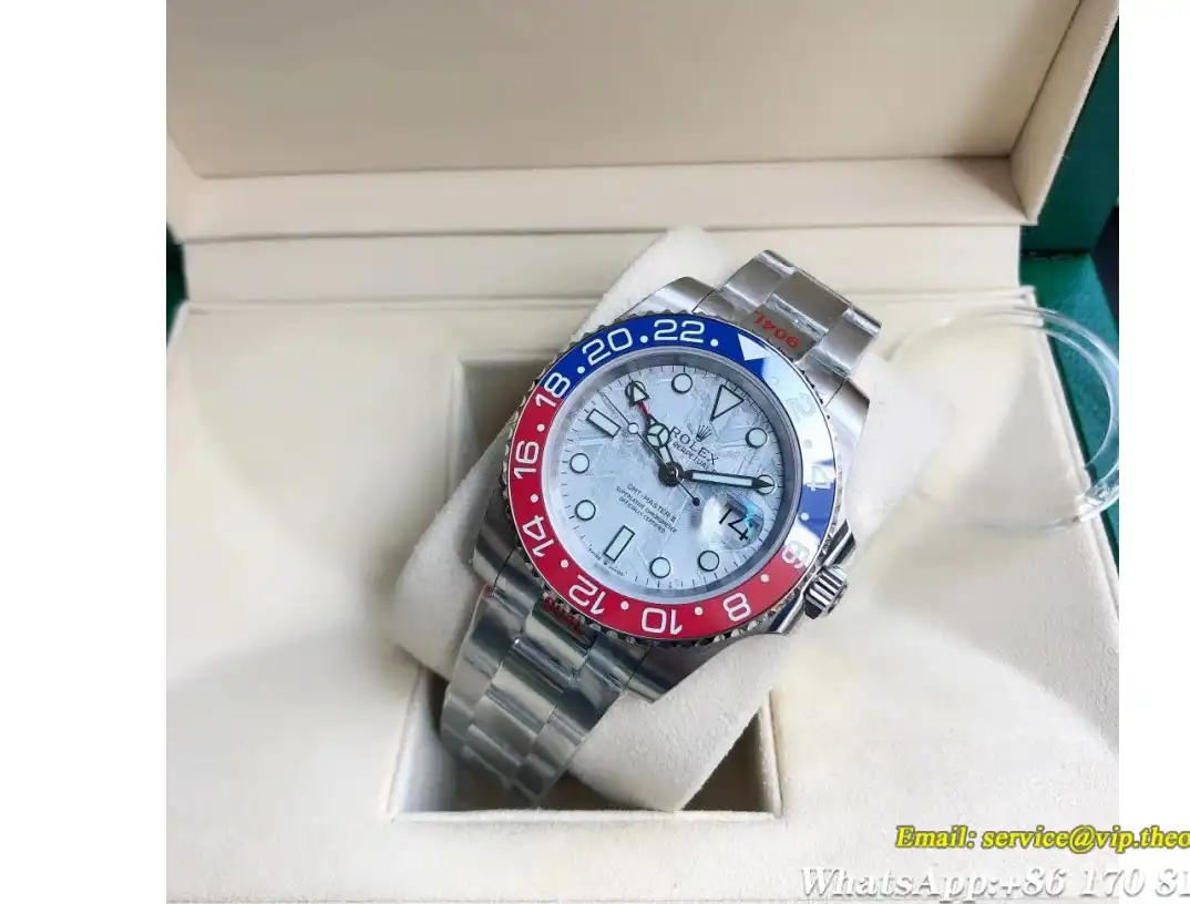 GMT Master II 40mm Cer Oys SS SS Red Blue Meteorite GDF MY8215