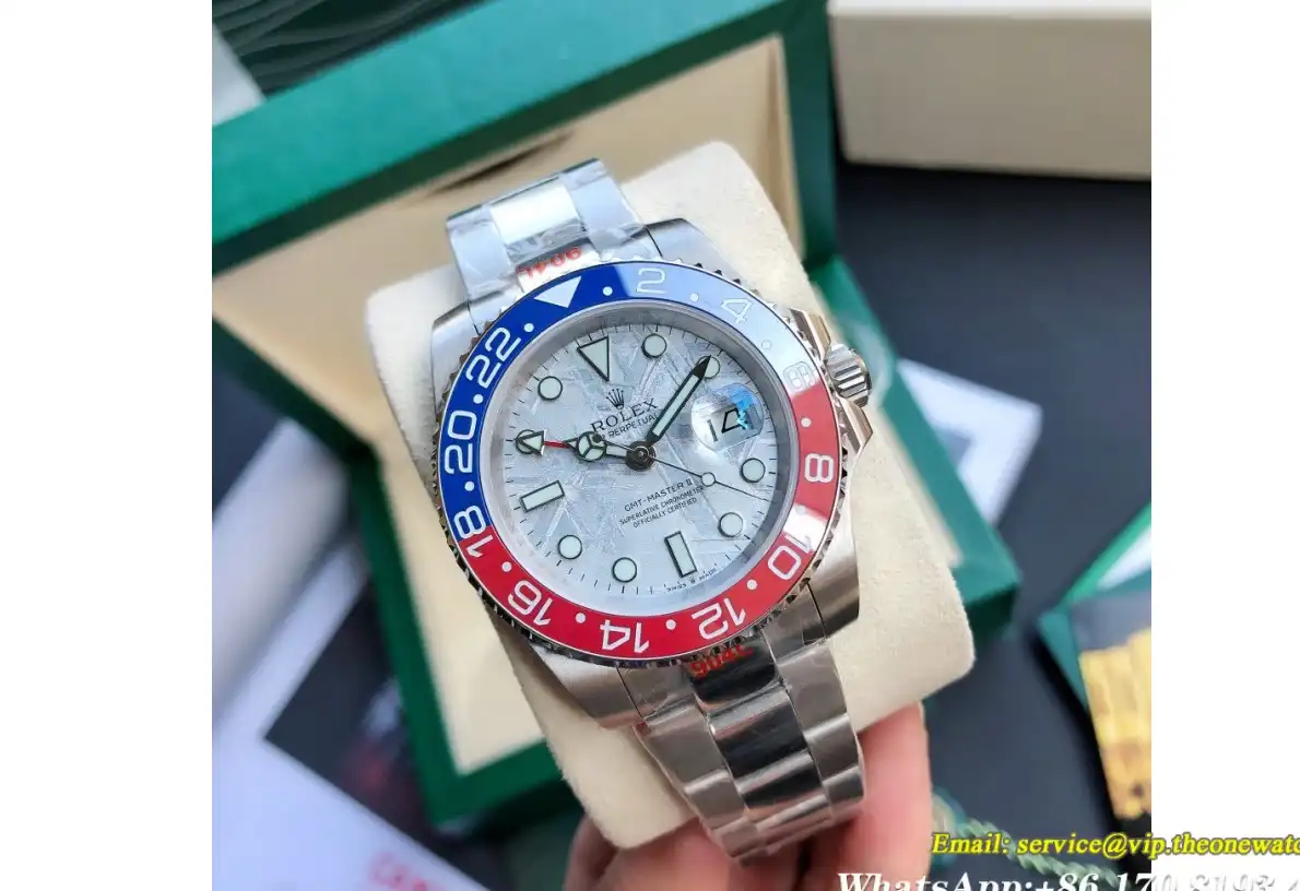 GMT Master II 40mm Cer Oys SS SS Red Blue Meteorite GDF MY8215