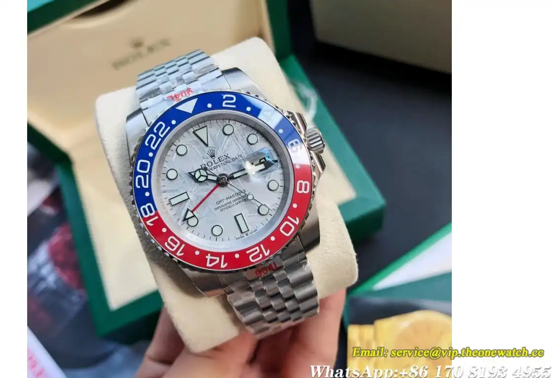 GMT Master II 40mm Cer Jub SS SS Red Blue Meteorite GDF MY8215