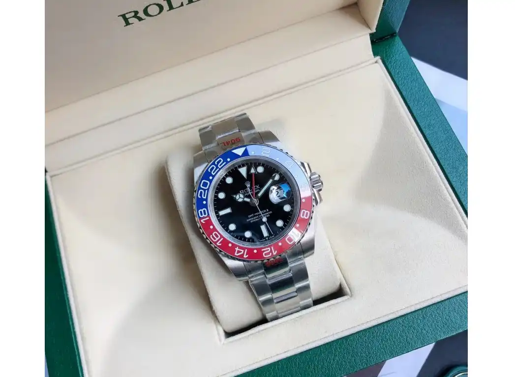 GMT Master II 40mm Cer Oys SS SS Red Blue Black Dial GDF MY8215