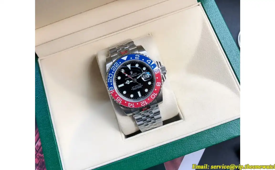 GMT Master II 40mm Cer Jub SS SS Red Blue Black Dial GDF MY8215