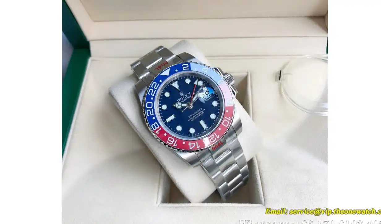 GMT Master II 40mm Cer Oys SS SS Red Blue Blue Dial GDF MY8215