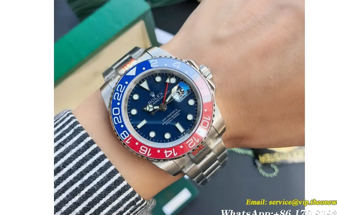 GMT Master II 40mm Cer Oys SS SS Red Blue Blue Dial GDF MY8215