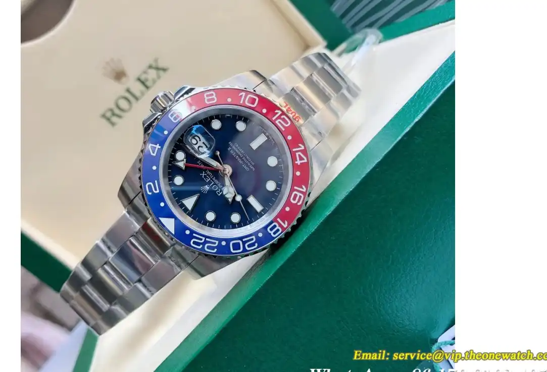 GMT Master II 40mm Cer Oys SS SS Red Blue Blue Dial GDF MY8215