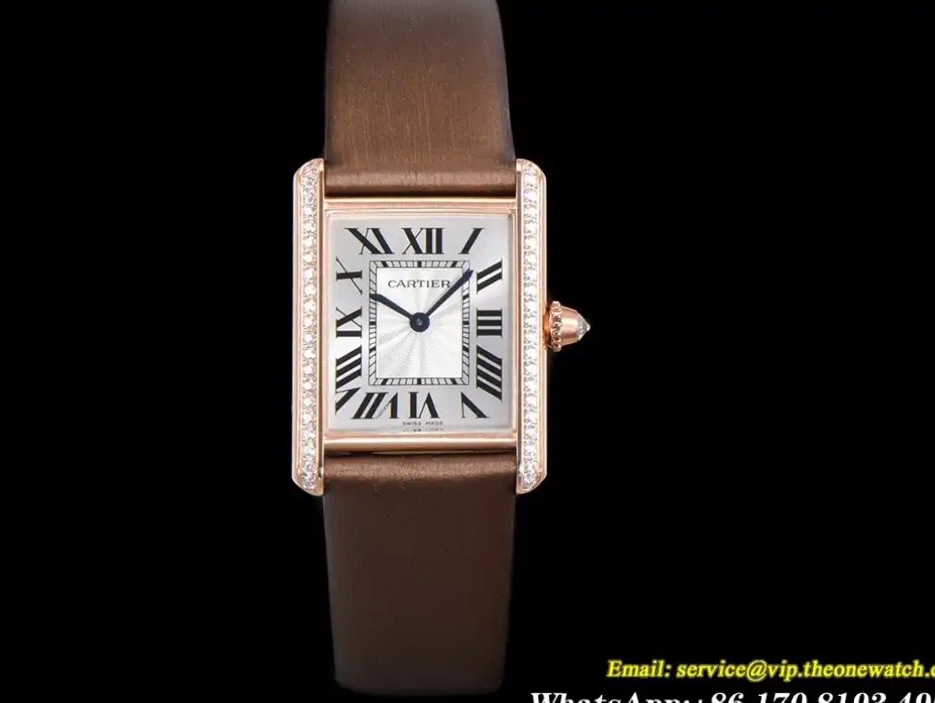 Cartier - Tank Louis 25.5mm Brown Dia RG SA White Dial F1F Quartz